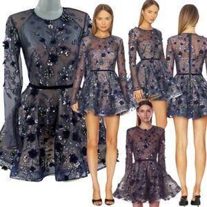 🆕 BRONX & BANCO 🧿 NWOT Talulah Long Sleeve Mini Dress, Navy - Sz XS US 2